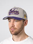 Бейсболка MITCHELL NESS арт. HP14543-LALGREY Los Angeles Lakers NBA (серый / фиолетовый)
